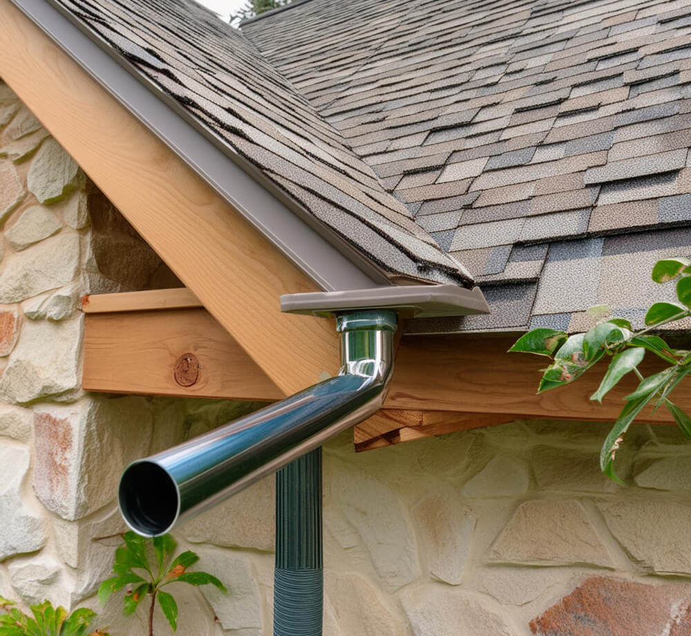 Close up of a clean gutter